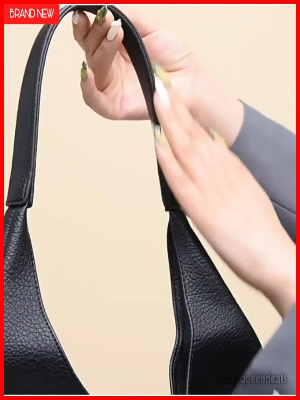 Women's Medium Soft Vegan Leather Slouchy Hobo Shoulder Handbag Purse